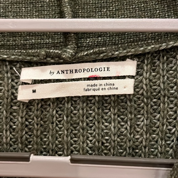 NWOT Anthropologie Cardigan Sweater - olive green -medium - Picture 4 of 5